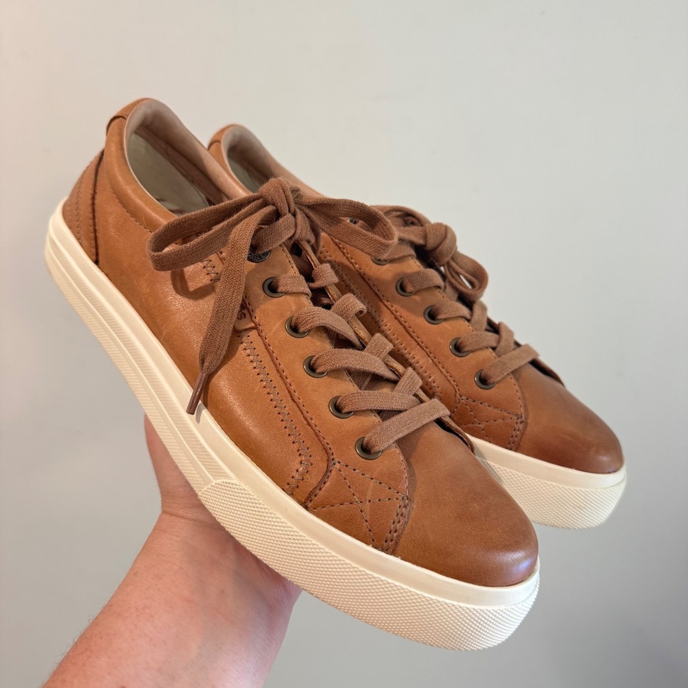 Taos Plim Soul Lux Tan Leather Low Top Sneakers Womens 10 PLX-13994A